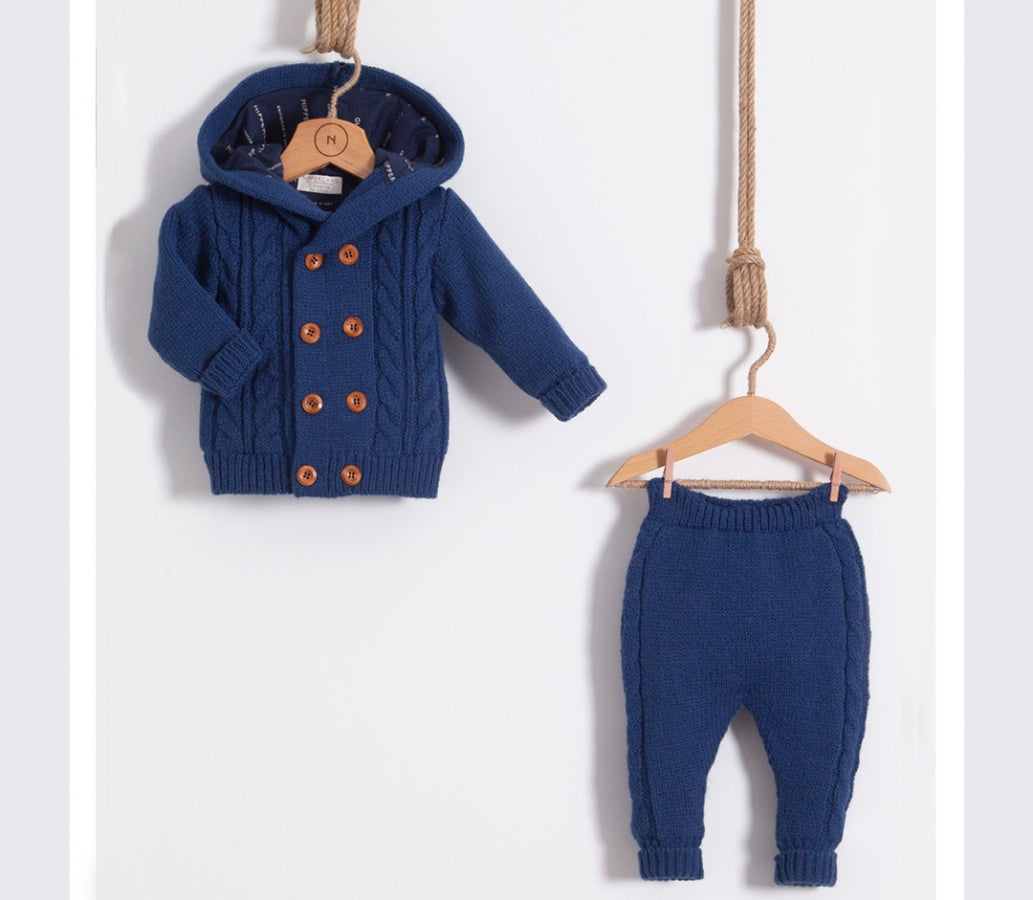 Babyset mit Kapuze und Holzknöpfen - FRESITA