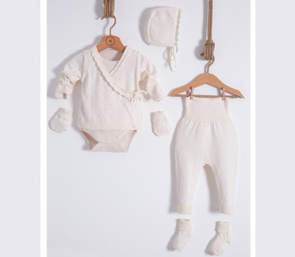 Newborn-Set mit Wickelshirt 6-teilig aus 100% Bio-Baumwolle - FRESITA