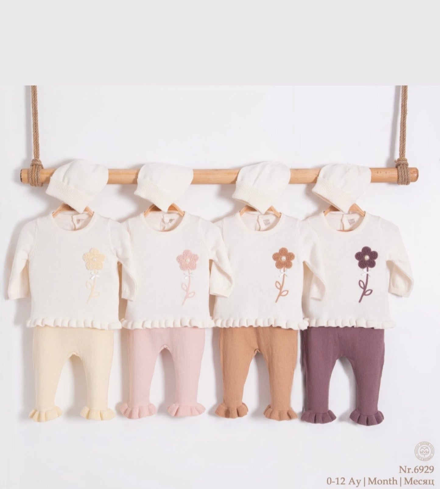 3-teiliges Strickset Blume - FRESITA