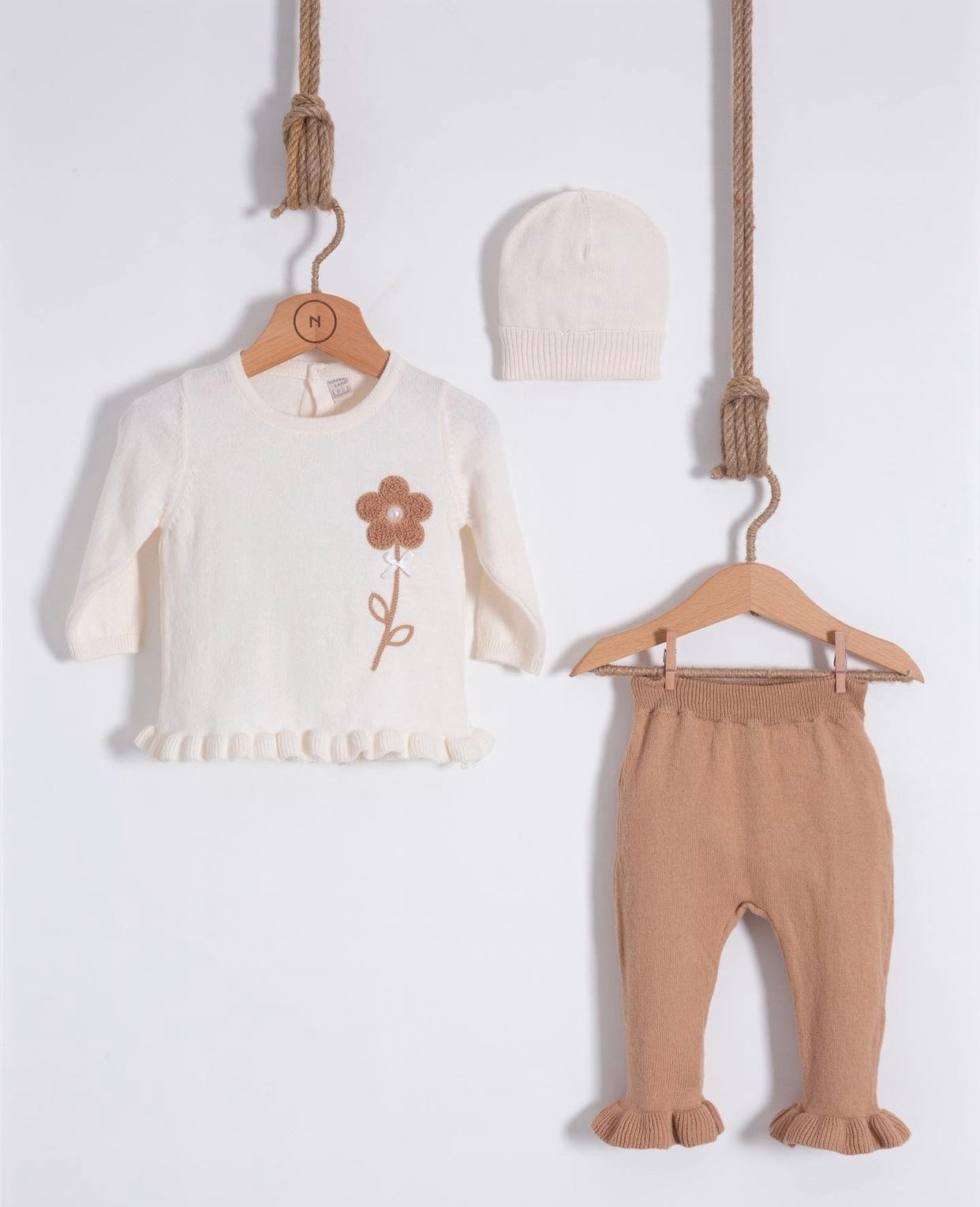 3-teiliges Strickset Blume - FRESITA