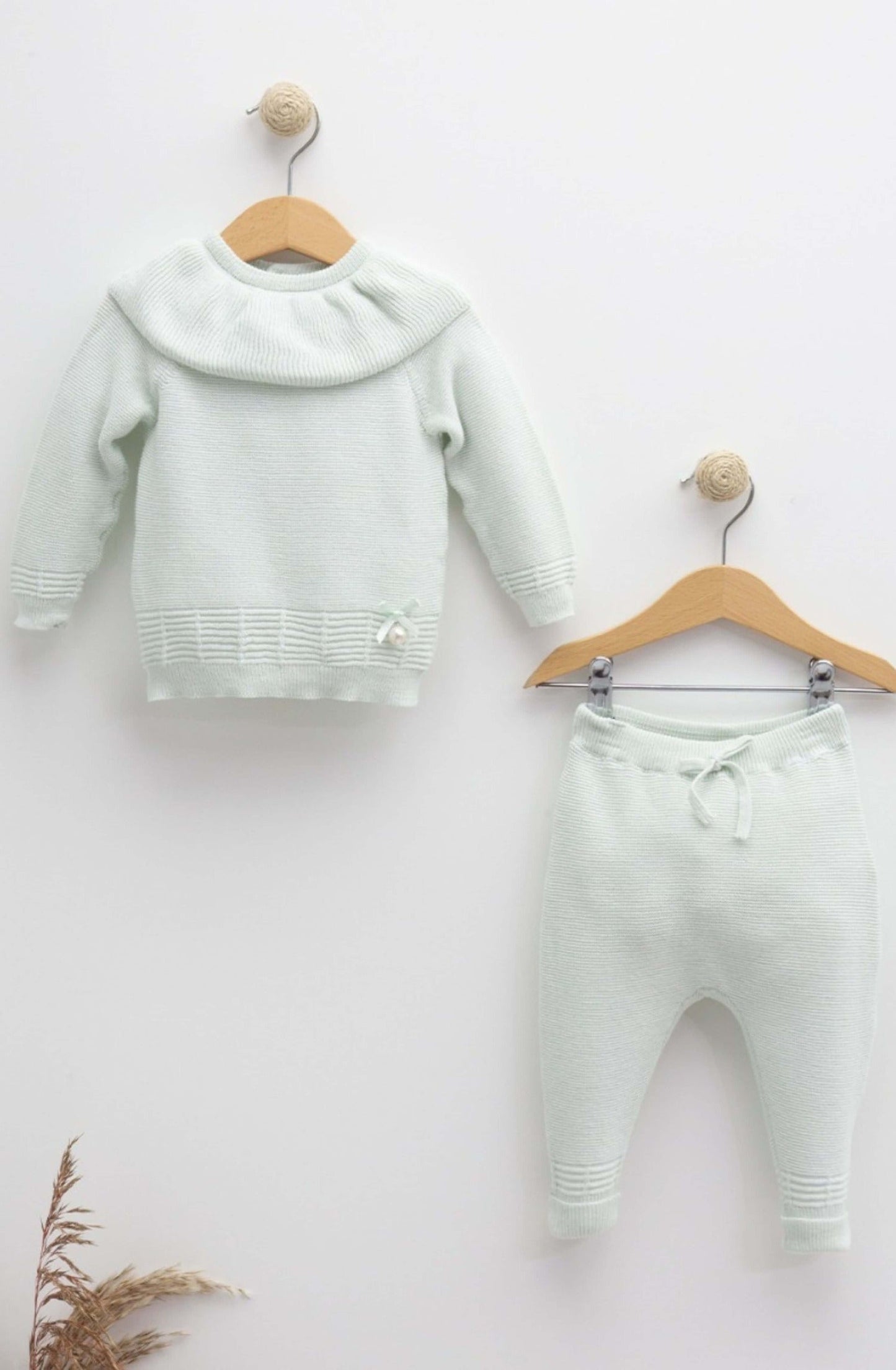 2-teiliges Pullover-Set mit Perle und Schleife aus 100% Baumwolle - FRESITA