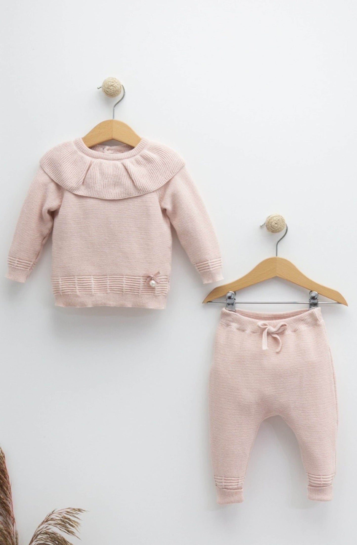 2-teiliges Pullover-Set mit Perle und Schleife aus 100% Baumwolle - FRESITA