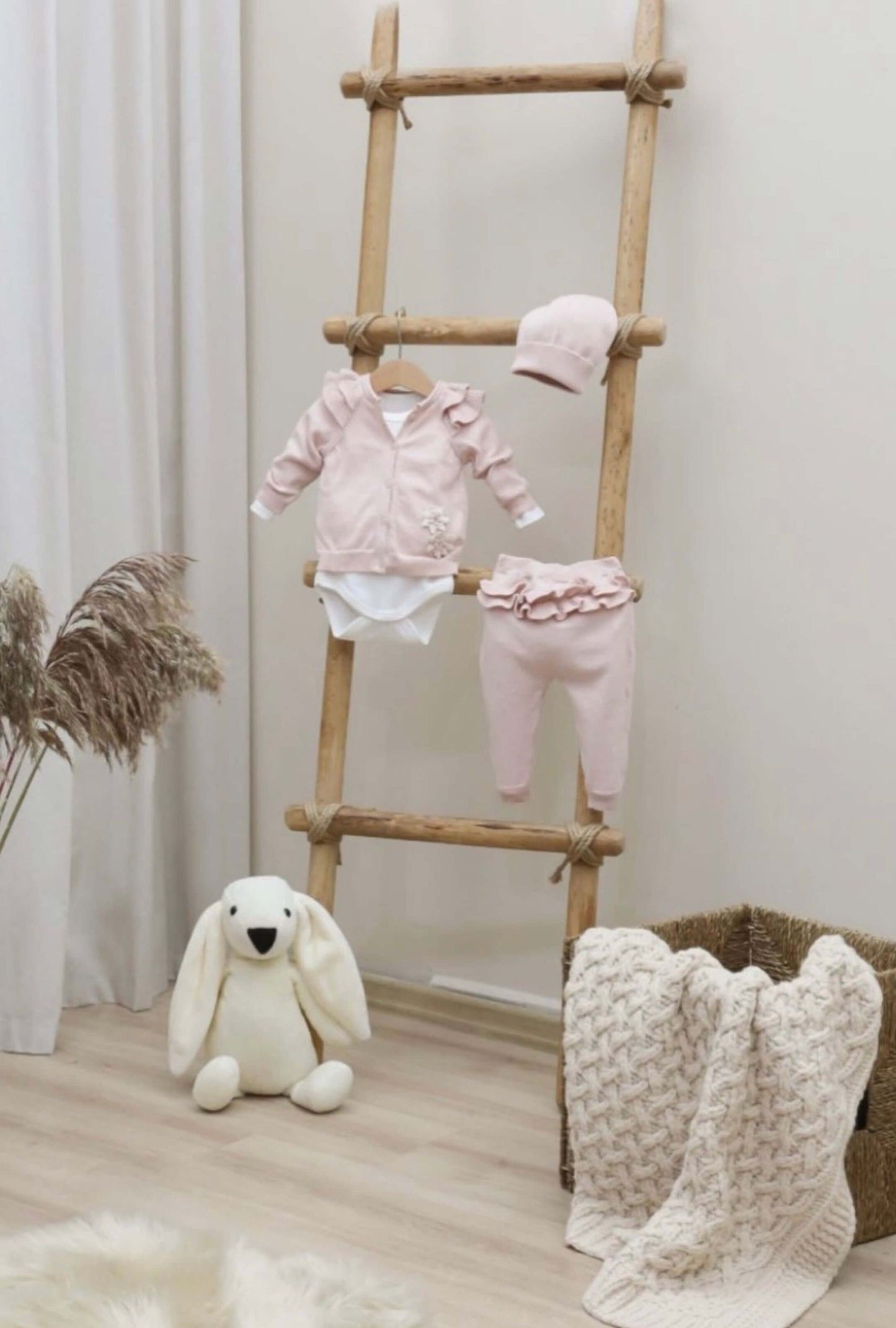 4-teiliges Strickset mit Blümchen - FRESITA