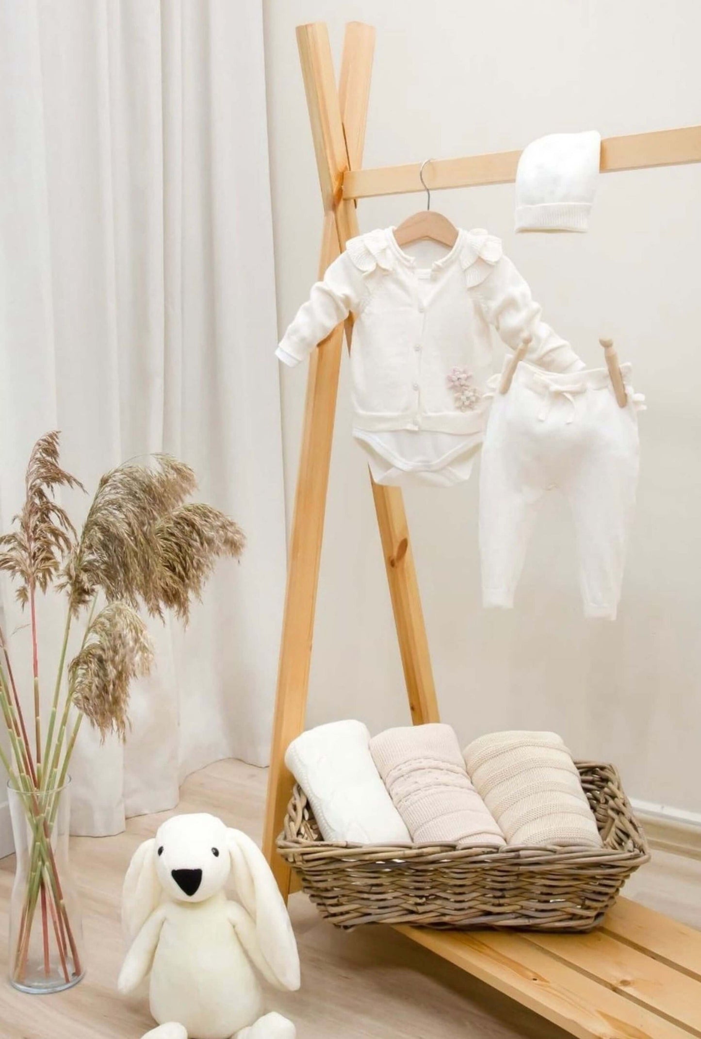 4-teiliges Strickset mit Blümchen - FRESITA