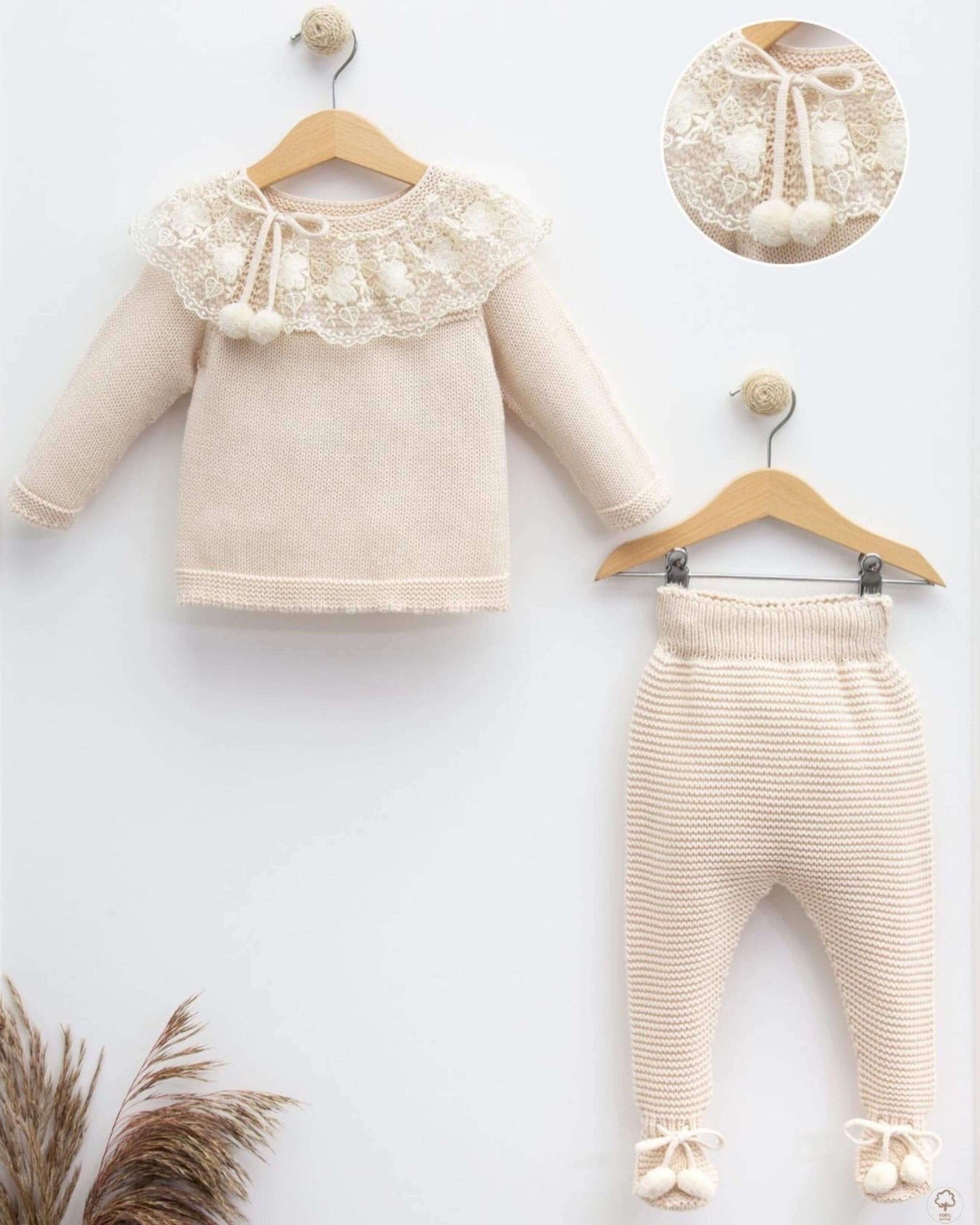 2-teiliges Strickset mit Spitze - FRESITA