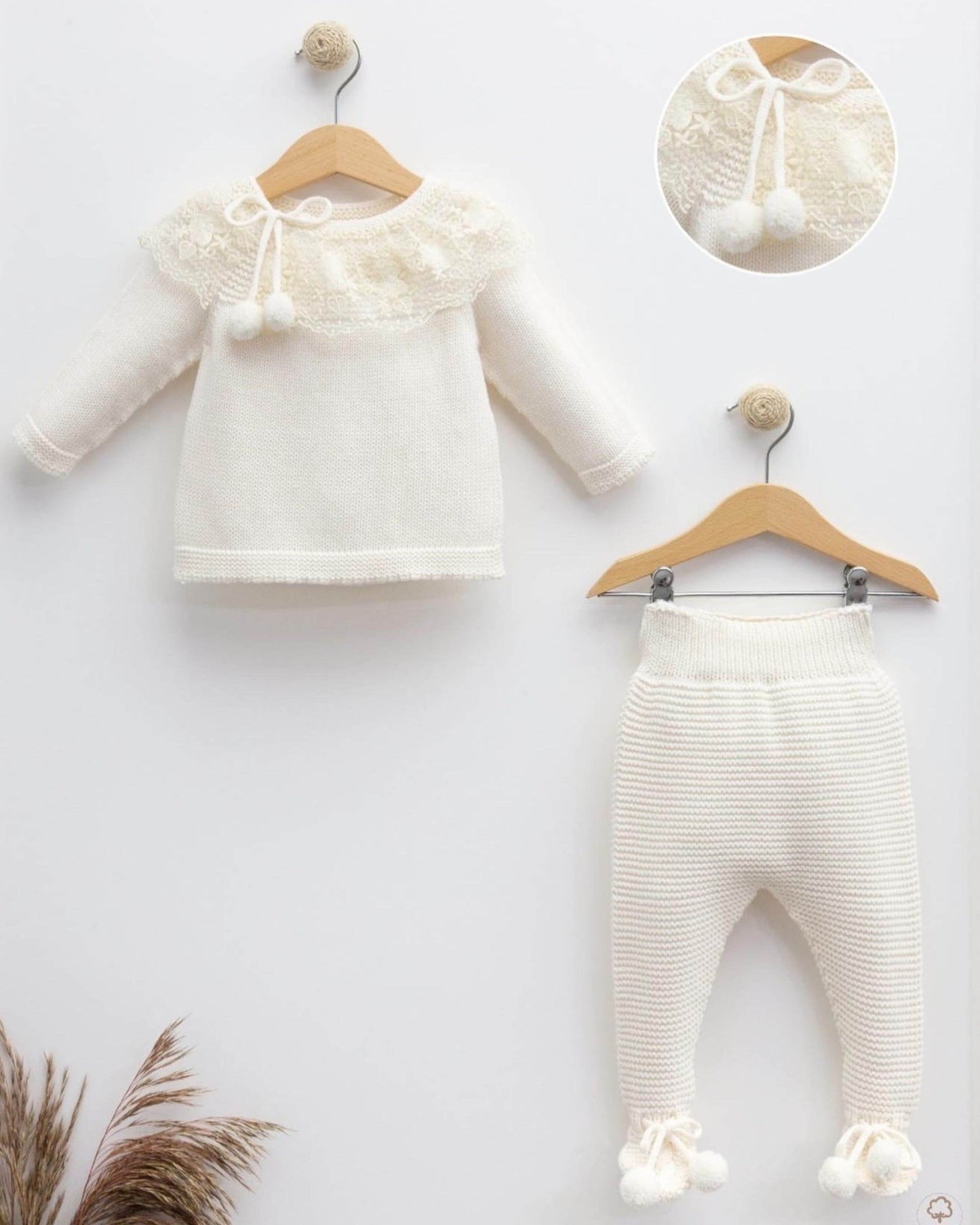 2-teiliges Strickset mit Spitze - FRESITA