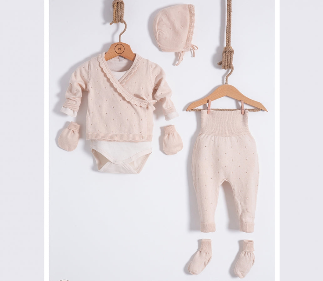 Newborn-Set mit Wickelshirt 6-teilig aus 100% Bio-Baumwolle - FRESITA