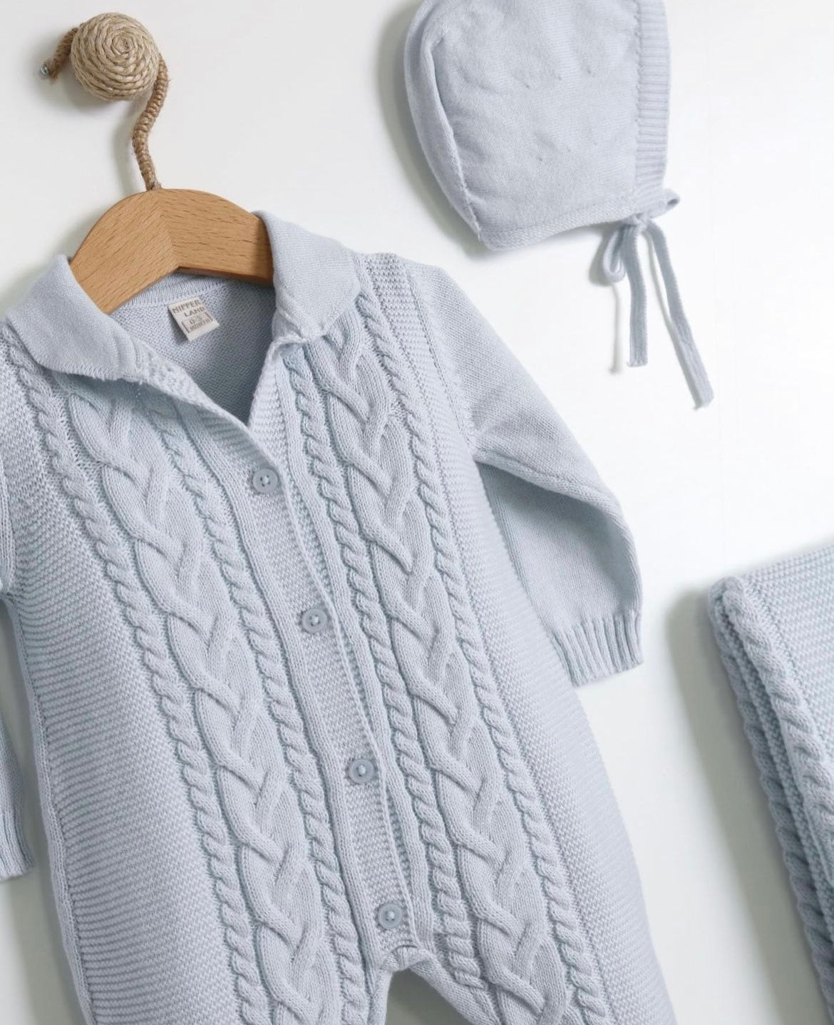5-teiliges Newborn-Set mit Zopfmuster aus 100% Bio-Baumwolle - FRESITA