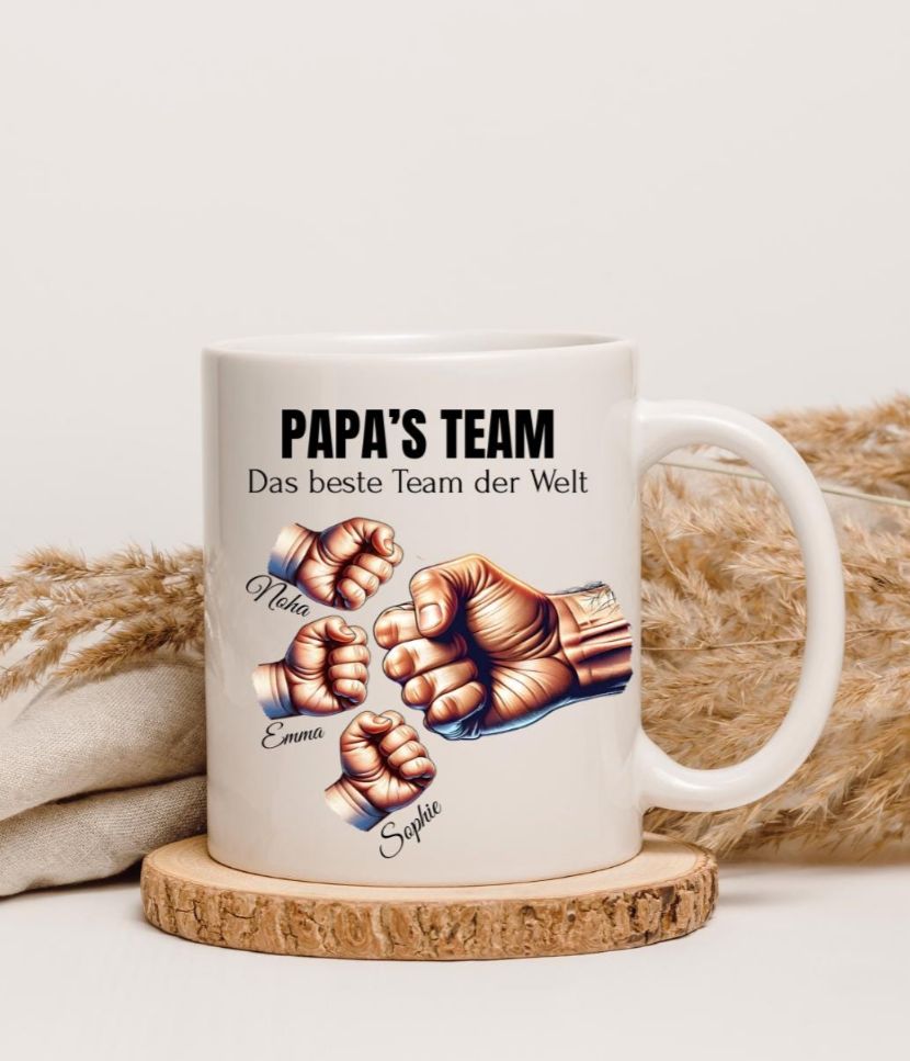 Personalisierte Tasse Papas Team