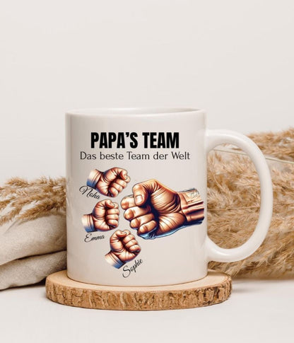 Personalisierte Tasse Papas Team
