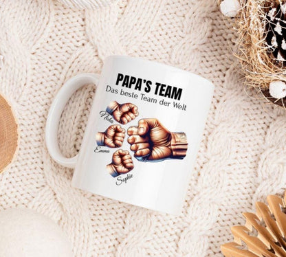 Personalisierte Tasse Papas Team