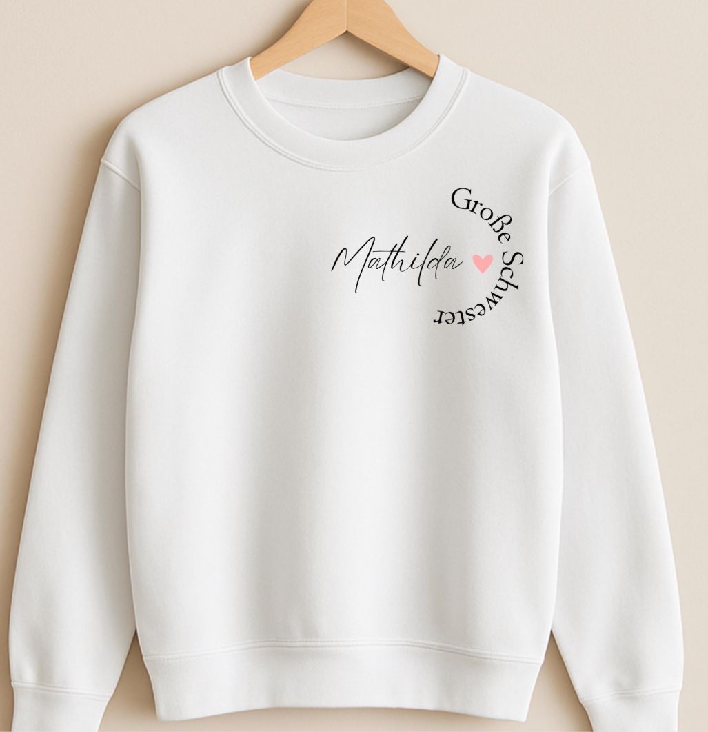 Personalisiertes Geschwister-Set „Große Schwester & Kleiner Bruder“ Langarm