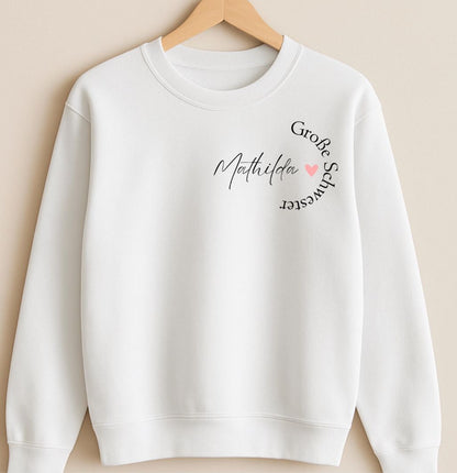Personalisiertes Geschwister-Set „Große Schwester & Kleiner Bruder“ Langarm